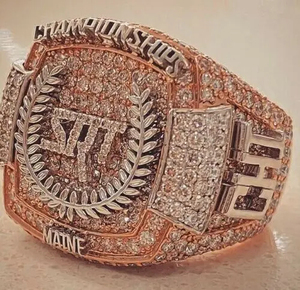 Men Hip Hop Letter Champion Ring 925 Sterling Silver VVS Moissanite Diamond Customized Championship Rings Rose Gold Plated - Product Image 2