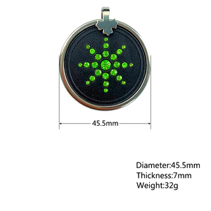 Pendentif en cristal Collier rond en argent Énergie scalaire quantique Pierre de lave bleue Pendentif en acier inoxydable Science <span class=keywords><strong>New</strong></span> Designs - Product Image 2