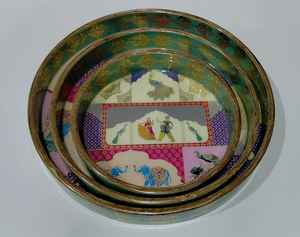 Diseño de bandeja de servicio de esmalte para la decoración del hogar Bandeja de esmalte para uso diario Bandeja de madera con decoración del hogar - Product Image 5