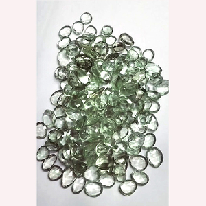 156 piezas de amatista verde natural de 10mm a 20mm de corte de Rosa irregular ovalado 525 Ct lote Iroc ventas prasiolita piedra trasera plana US $88 para todos - Product Image 2