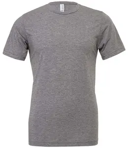 Custom Triblend Track Tee T-Shirts Unisex Tri-Blend T-Shirt - Next Level 6010 Premium Heather Grey Blanco Kleding