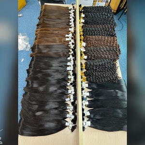 Extensiones de cabello Remy marrón vietnamita de doble trama de lujo Popular Logo gratis estilo de encaje de onda cruda extensiones de trama de lujo rusas - Product Image 1