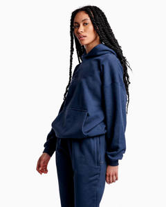 Chándal de hombro caído para mujer, conjunto de dos piezas, sudadera con capucha y joggers personalizados, fabricante OEM, ropa deportiva y de calle - Product Image 4