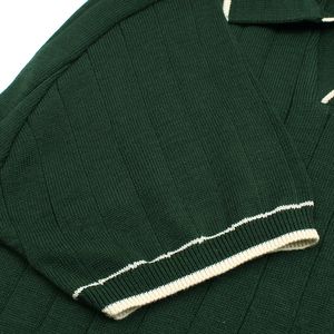 เสื้อโปโล CABEL-KNIT เอสเปรสโซ่สำหรับผู้ชายเสื้อสายถักผ้าฝ้ายแขนสั้นเสื้อโปโลแบรนด์หรูสำหรับฤดูร้อนและฤดูใบไม้ผลิ - Product Image 5