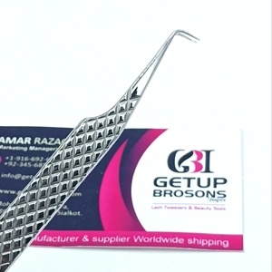 GETUP BROSONS Pince à épiler en acier inoxydable à pointe lisse à 90 degrés pour une préhension précise - Product Image 1
