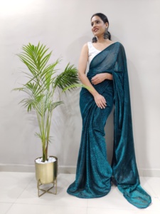 Belle œuvre en jacquard Rich Pallu sur le sari de créateur Derniers vêtements indiens pour adultes pour occasions spéciales - Product Image 4