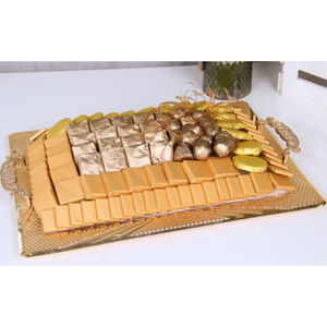 Deluxe Quality Golden Metal Chocolate Platter Attractive Design Chocolate <b>Sweets</b> Dessert Serving Display For Wedding <b>Gift</b> - Product Image 3