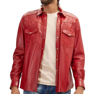 2025 Trending <b>Men's</b> Full-Sleeve Genuine Leather Anti-UV Breathable T-<b>shirt</b> Streetwear Style Top for <b>Parties</b> or Casual Wear - Product Image 1