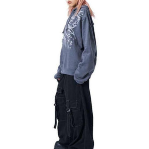 Sudadera con Capucha Extra Grande para Mujer, 100% Algodón, con Cierre, Personalizable con Logotipo, Estilo Urbano, Gruesa, para Otoño/Invierno - Product Image 5