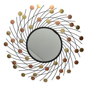 Miroir mural en fer fait main S/3, haute qualité, décoration de salon de luxe, design antique contemporain Art Déco, mariages, Pâques - Product Image 3