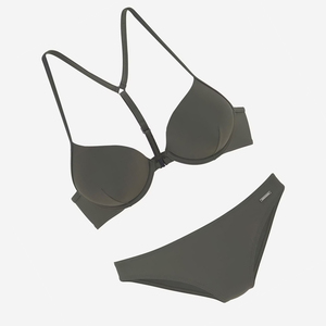 Conjunto de Bikini de Moda para Mujer, Venta al por Mayor, Logotipo Personalizado, Sexy, Push-Up, Cintura Alta, Bandeau, Halter, Frente Sólido, Secado Rápido, Más Vendido, Berry - Product Image 6
