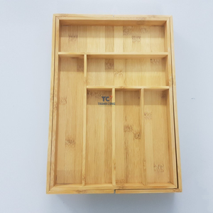 Tiroir extensible en bambou pour porte-ustensiles, plateau à couverts réglable, diviseurs de tiroir en bois, vente en gros - Product Image 4