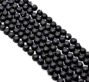 Perles de guérison naturelles rondes Lava 8 mm, best-sellers, pour la création de bijoux et la méditation - Product Image 3