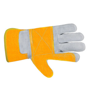 Keembro Guantes de trabajo con logotipo personalizado Guantes de seguridad de cuero y gamuza Guantes resistentes a Cortes y soldadura con material de goma - Product Image 3