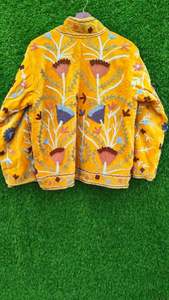 Chaqueta de Invierno Unisex con Cuello Alto y Bordado Floral de Terciopelo Suzani, Forro de Algodón y Dos Bolsillos Laterales, la Mejor y Más Nueva de 2025 - Product Image 5