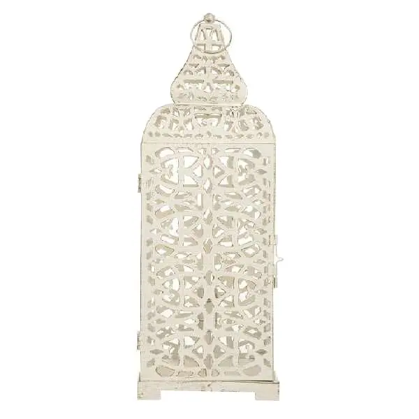 Moroccan Lantern White Metal Lanterns Wedding Latest Arrival Iron lantern with Handle for Home Decor New Design Customized 2023