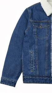 Veste en jean de haute qualité avec manches en cuir, veste en jean pour homme sur mesure, vente en gros - Product Image 3