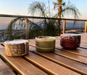 Juego de 6 Posavasos de Mármol Ónix Personalizados con Soporte, Regalo Hecho a Mano - Product Image 6