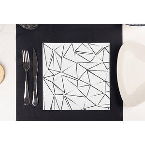 Serviettes imprimées funky blanches 48x48cm 70gsm 400 pièces B2B - Product Image 2