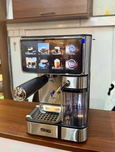 Machine à café électrique italienne avec écran tactile, pression de 12 bars, système d'eau chaude, réservoir à lait de 500 ml pour hôtels, foyers et voitures - Product Image 2