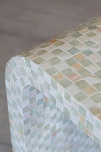 โต๊ะคอนโซลแม่ฝังมุกทรงสี่เหลี่ยมผืนผ้าทำด้วยมือทำจากโมเสคทางเข้าหรือโถงโต๊ะ - Product Image 2