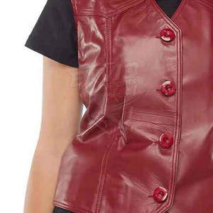 <b>Women</b> Leather Vest Sleeveless Motorcycle Biker <b>Waistcoat</b> Genuine Leather Made <b>Women</b> Fashion Top - Product Image 6