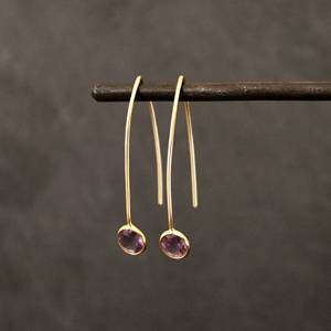 Meilleures boucles d'oreilles en argent avec pierres précieuses en améthyste naturelle pour filles et femmes Belle boucle d'oreille en argent 925 de très haute qualité à faible coût - Product Image 1