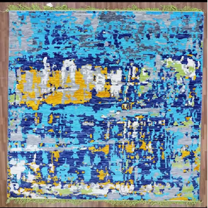 Meilleure vente de tapis abstrait moderne en laine et soie noué à la main pour le salon, la chambre, la chambre d'amis ou la porte de prière au prix d'usine - Product Image 5