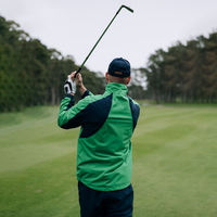 Veste coupe-vent de golf personnalisée avec logo, col montant, unisexe, légère, de luxe, verte
