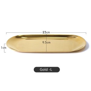 Usine en acier inoxydable doré ovale serviette plateau Service plateau bijoux plaque mariage Restaurant - Product Image 3