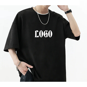 Camiseta de 100% algodón de gran tamaño vintage personalizada para hombres y mujeres con estampado desgastado de peso pesado con logotipo hecho de tela de Jersey - Product Image 2