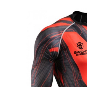 เสื้อแรชการ์ดแขนยาวของผู้ชายสีทึบชุดฟิตเนส - Product Image 3