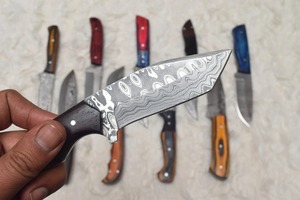 มีดดามัสกัสเหล็กแฮนด์เมด8นิ้วจำนวน10ชิ้นมีดล่าสัตว์พร้อมที่จับผสมของขวัญสำหรับเพื่อนของคุณ - Product Image 3