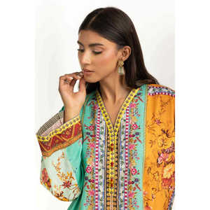 Conjunto de Satén Cruzado IPST-55014 Estilo Bohemio, Top de Manga Tres Cuartos y Pantalones Cortos XXS para Primavera/Verano - Product Image 2