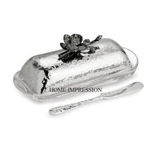 Nuevo patrón Última llegada Acabado de color plateado Pulido brillante Mejor calidad duradera Plato de mantequilla hecho de metal y suministros de platos - Product Image 3