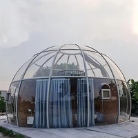 Dôme en polycarbonate transparent pour l'extérieur, maison à deux étages