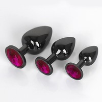 Plug anal en alliage d'aluminium couleur canon de fusil, 3 tailles, base ornée de pierres précieuses en 13 couleurs, 100% étanche, jouet sexuel anal masculin pour adultes