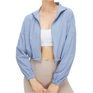 Autumn Winter <b>Women</b> Breathable Reversible Zipper Collar Long Sleeve Sports Sweater Fitness Jacket <b>Warm</b> Running Yoga <b>Top</b> Regular - Product Image 2