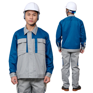Uniforme de trabajo de manga larga duradero para hombre, mezcla de algodón y poliéster para diversas industrias, logotipo personalizado, transpirable, envío rápido - Product Image 1