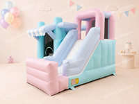 Hot Sale Taman Bermain Komersial Tema Rintangan Kastil Lompat Inflatable Tema Unicorn