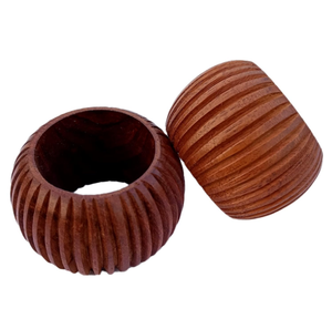 Rond de serviette en bois naturel brun design étonnant porte-serviettes maison fêtes de mariage restaurant table à manger accessoire porte-papier de soie - Product Image 5