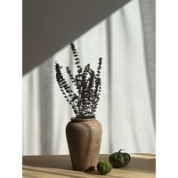 Pot en argile antique de luxe Kraft World, vase en céramique rustique, design moderne du milieu du siècle, fait main