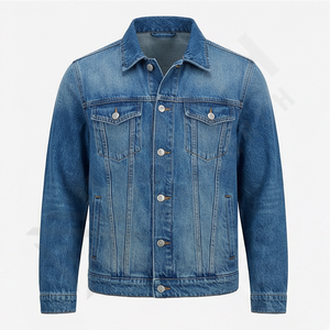 Veste en jean élégante pour homme 100% coton Couleur unie Poche fine Vêtement de haute qualité Veste en jean durable pour l'automne - Product Image 1