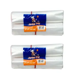 Meistverkaufte OEM-Lebensmittelverpackung Plastiktüten durchsichtiger transparenter HDPE-Zugband-Verpackungsbeutel für Getränke Lebensmittelverpackung