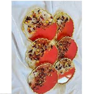 Hand-painted Angel Resin Tray Coaster Embedded Crystals Effect Eco-Friendly Luxury <b>Desk</b> Organizing Tray Floral Pattern - Product Image 2