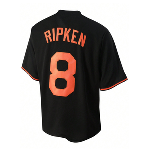 เสื้อเบสบอลและซอฟต์บอลเยาวชนแบบสั่งทำขายส่ง ป้ายเย็บติดเอง กระดุมเต็มตัว สีดำ ชุดกีฬา เสื้อเนื้อนุ่ม สำหรับงานพิมพ์ดิจิทัล - Product Image 2