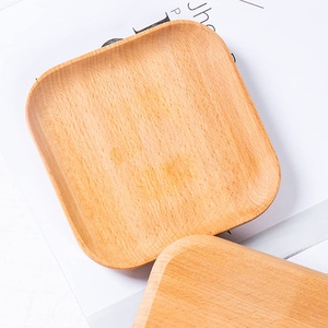 Juego de Mini Platos Cuadrados de Madera de Haya - Platos Pequeños de Madera de 5 cm para Salsas y Especias - Accesorio de Cocina Premium - Product Image 1
