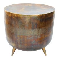 Fabuleux regards tabouret latéral en métal haut rond en aluminium coulé à la main Console d'incrustation d'os pour meubles de chambre à coucher de salon