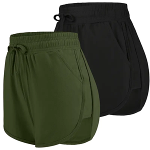 2023 nouveau sport femmes Shorts mode décontracté uni imperméable personnalisé été Shorts de course avec tissu extensible à quatre voies - Product Image 1