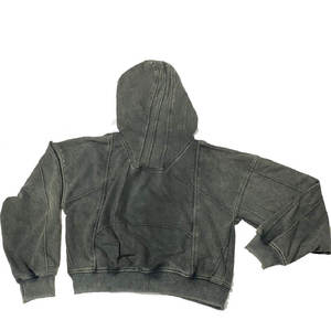 Sweat à capuche pour hommes 100% coton vieilli Sweat à capuche unisexe vierge personnalisé Pull à capuche casual vierge Pull à capuche - Product Image 5
